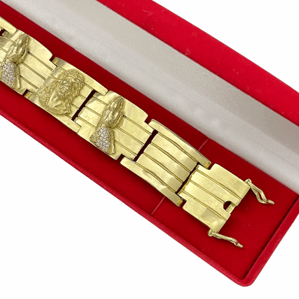 Bracelete 26mm mão fé cristo e mão fé - Imagem 2