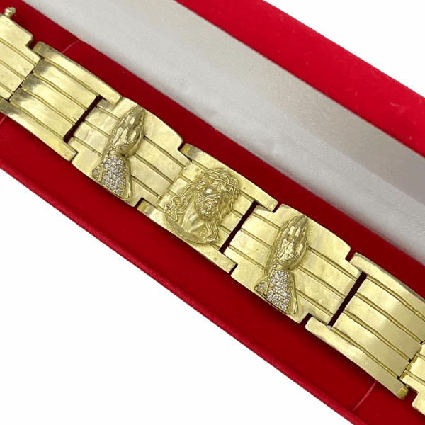 Bracelete 26mm mão fé cristo e mão fé - Imagem 3