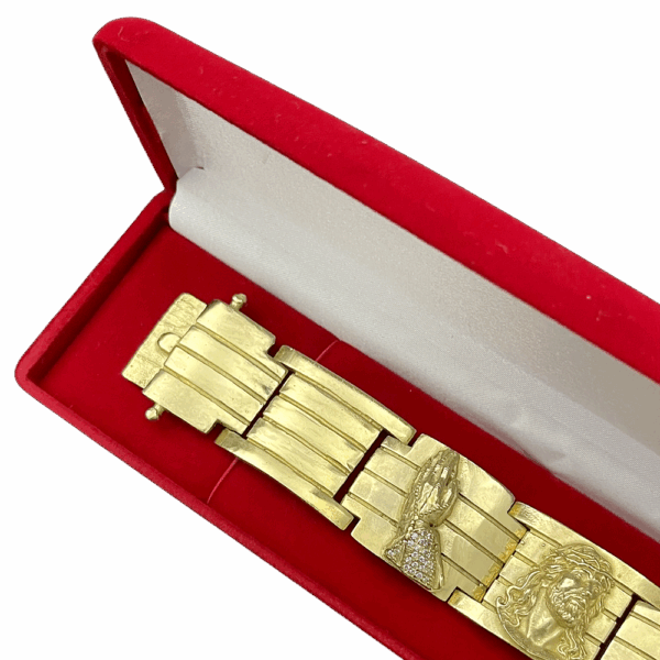 Bracelete 26mm mão fé cristo e mão fé - Imagem 4