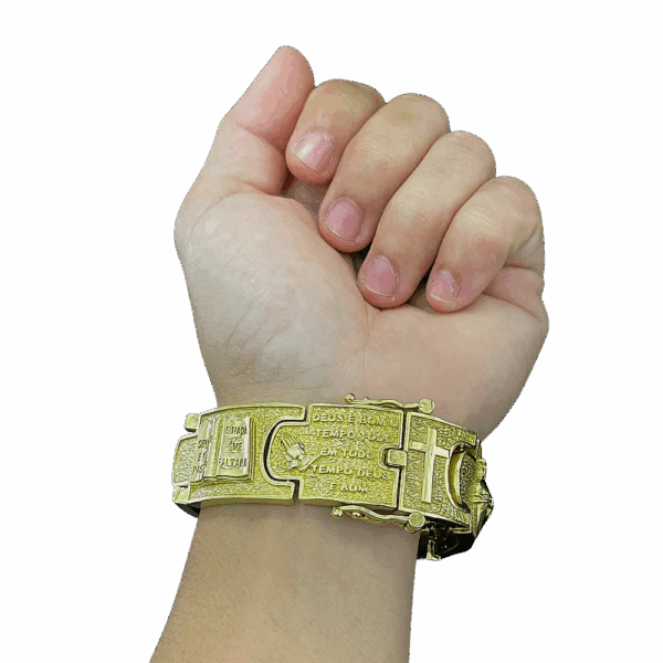 Bracelete 25 mm Cruz, Coração, Fé, Cristo, Mão e Bíblia - Imagem 6